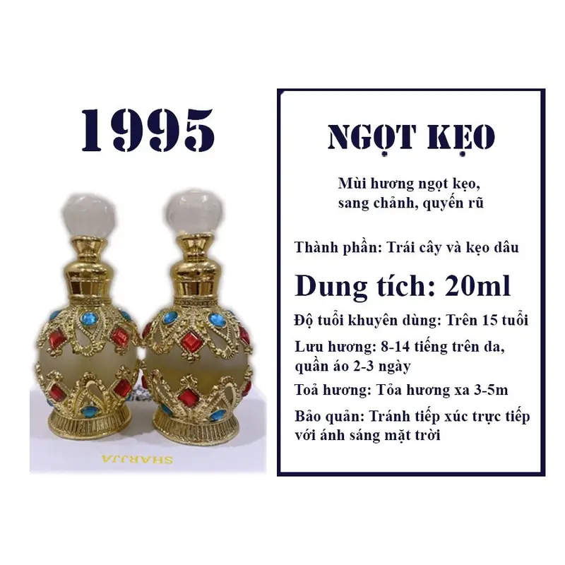 [ Kèm 3ml ] Tinh dầu Nước Hoa dạng chấm 20ml hương ngọt kẹo dành cho nữ Perfume Oil 0