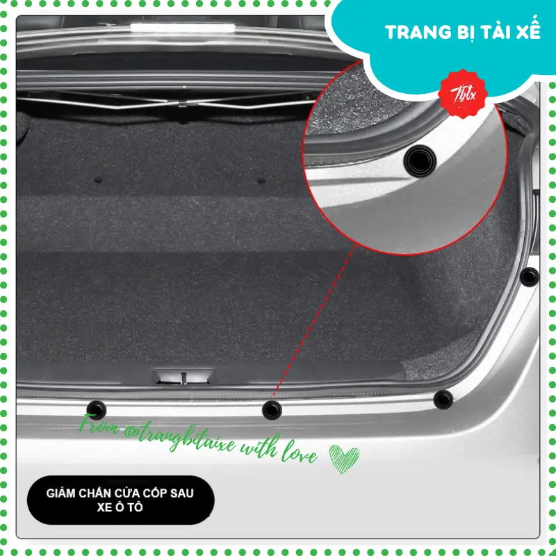 Nút giảm chấn Phụ Tùng ô tô giảm lực đóng cửa cánh bên nắp capo và nắp cốp xe miếng đệm giảm chấn silicon chống sốc xe hơi - NGC 4