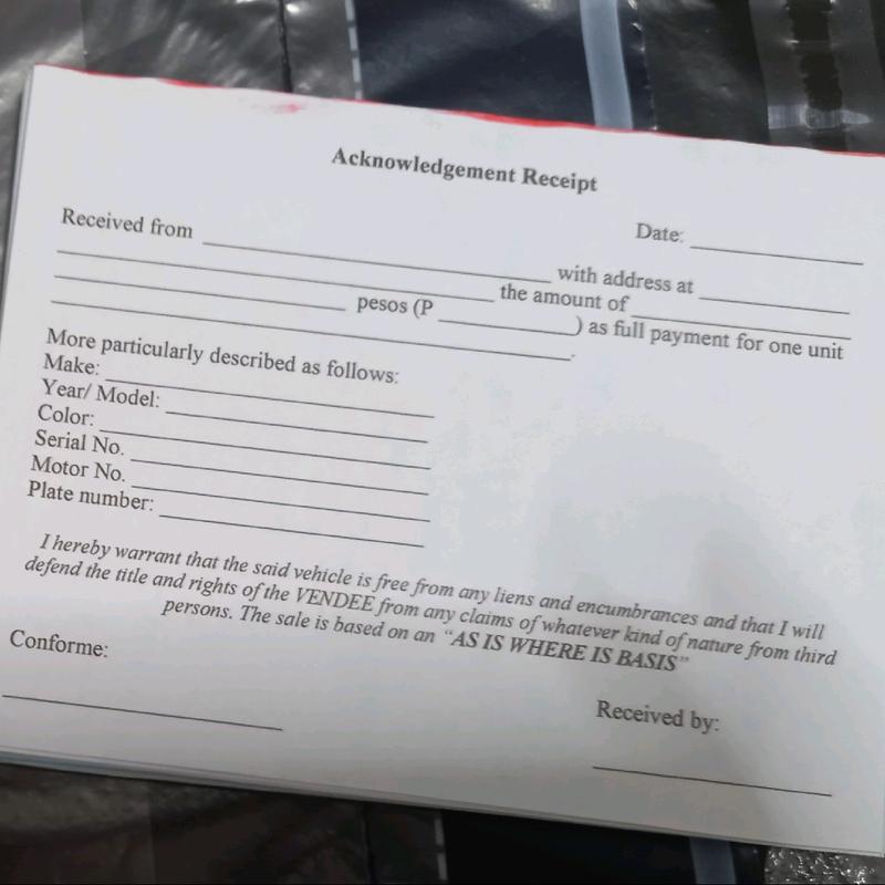 Acknowledgement Using Motor motor acknowledgement form. 1/4 shortbond - TikTok Shop Philippines