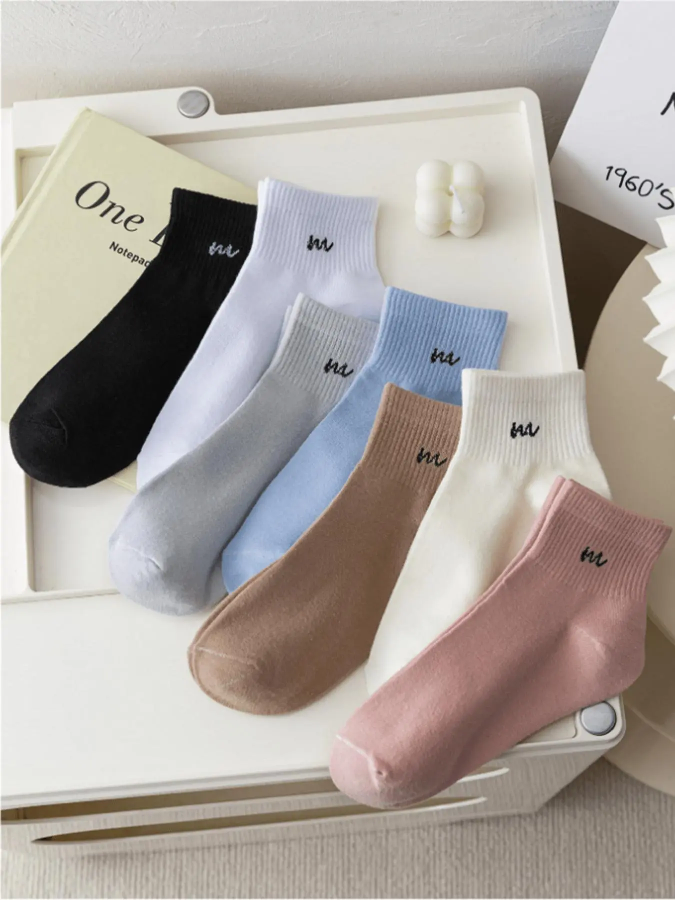 Women's Letter Print Low Cut Socks, Casual Comfy Breathable Socks for Daily Wear, Multipack Knit Socks for All Seasons
