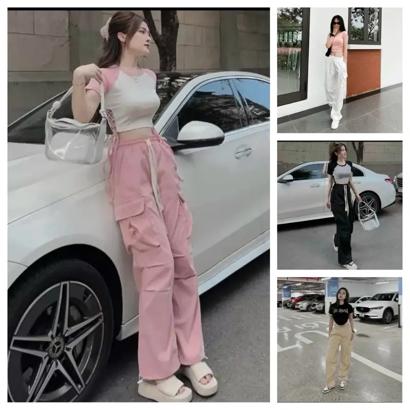 Combo 2 Quần Nữ KaKi Túi Hộp 4 Màu Chất Liệu Nữ Cao Cấp - Pants, Women quầnnỉ Nhung Kem 1