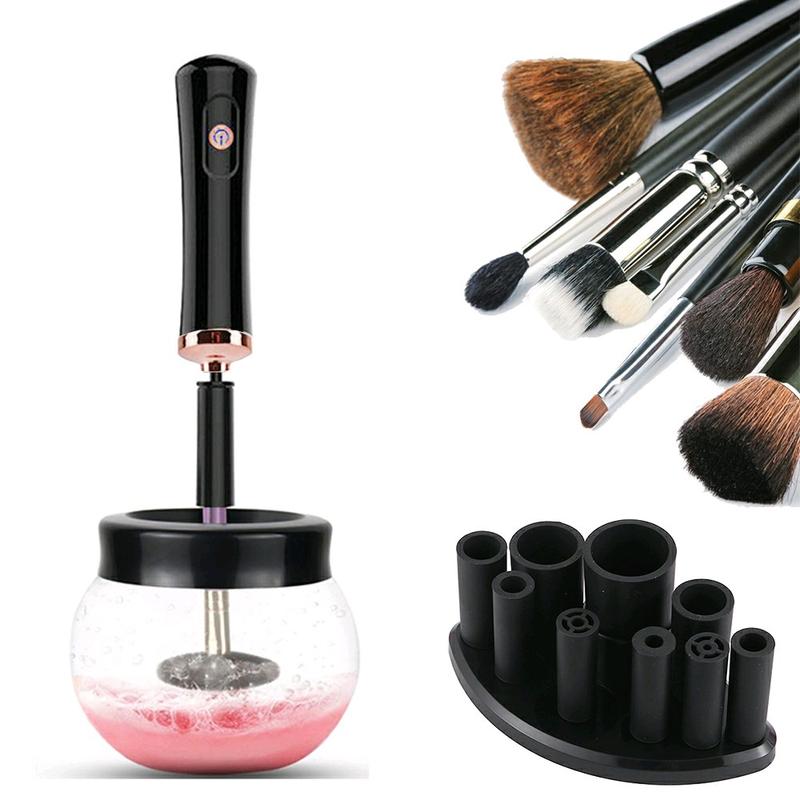 Electric Make up Brush Cleaner Dryer Set Machine Cosmetic Auto Clean Quick Dry-Black 3