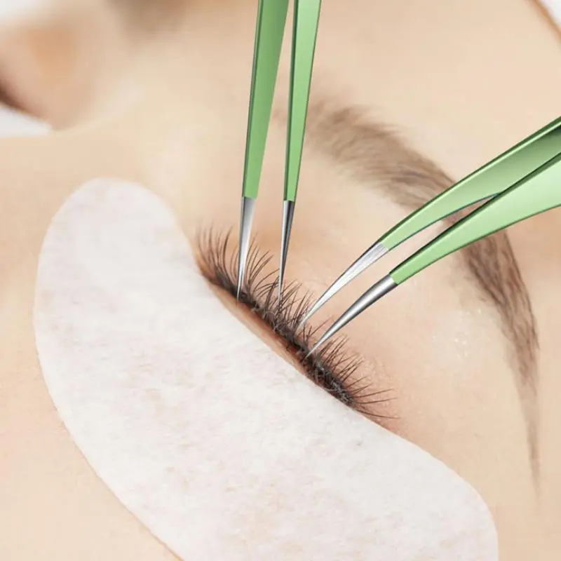 3pcs Eyelash Extension Tweezers Set, High Precision Tweezers, Professional Eye Lash Makeup Tool For Women 8