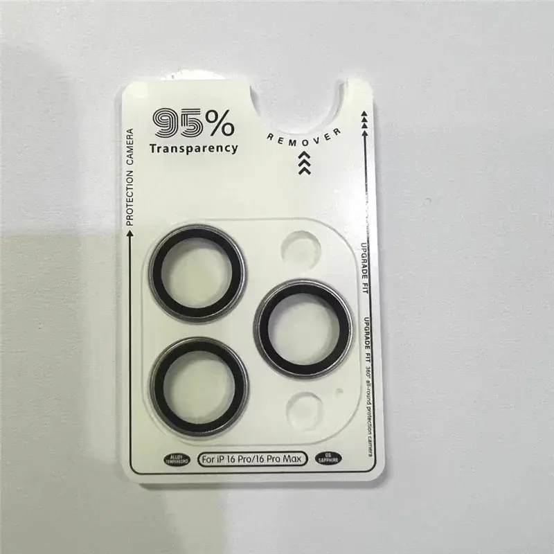 For IPhone 16 Pro Max Plus Metal Ring Camera Tempered Glass Lens Case Screen Protector Camera Cover Film Smartphone Cellphone