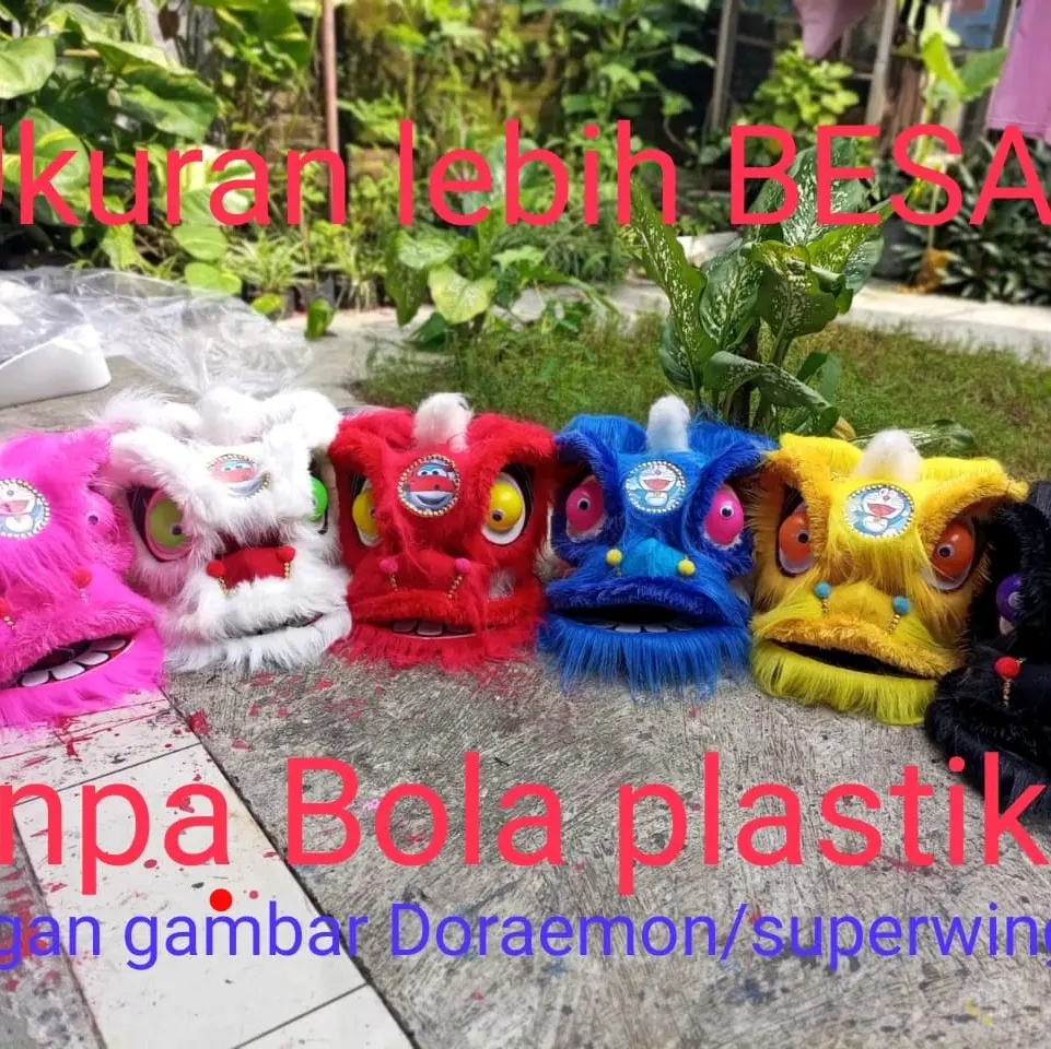 Barongsai bergambar kartun Doraemon/superwing Mainan