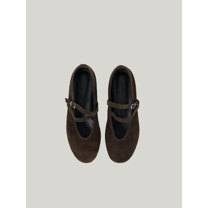 Gambar Atelier de LUMEN DOUBLE STRAP FLATS suede brown - 235(36.5) dari sallangsallang Kab. Tangerang Tokopedia