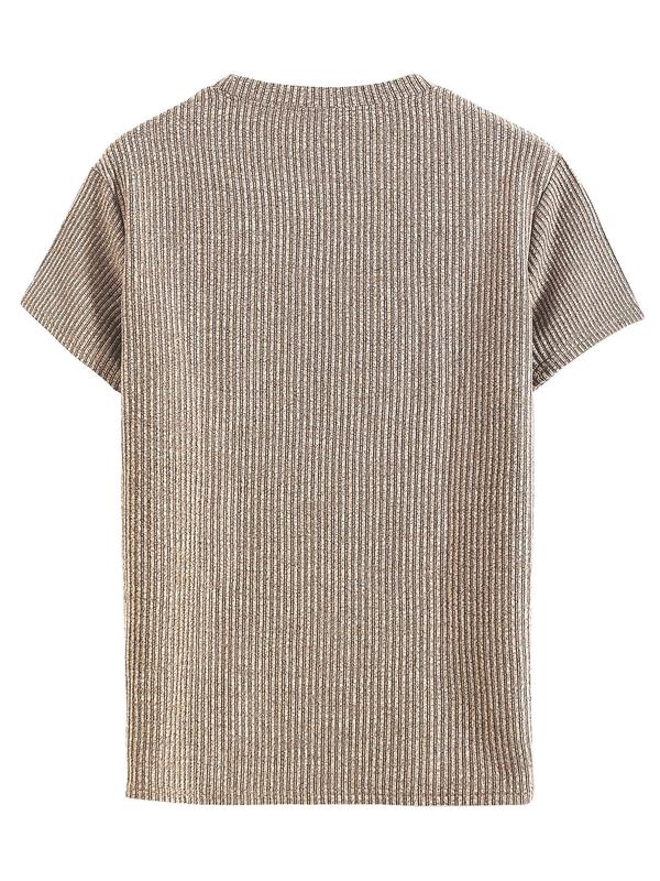 Men's Regular Fit Solid Tee, Casual Short Sleeve T-shirt for Summer, Fashion Men's Top for Daily Wear 1