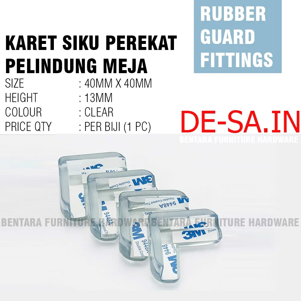 SIKU PELINDUNG BENING CLEAR SIKU SUDUT MEJA + PEREKAT 3M - Pelindung Pengaman Bayi Anak Translucent Anti Collision Baby Guard Corner Table
