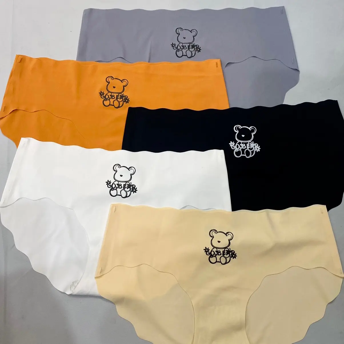 Set 10 Quần Lót Nữ Su Lạnh Viền Sóng Hình Gấu Bear 5 Màu A30