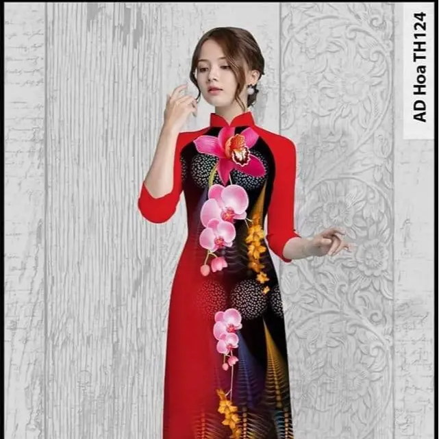 Áo Dài truyền thống Việt Nam Kim Tuyến Kem váy yếm đáng yêu đường thêu váy thường mặc tiệc