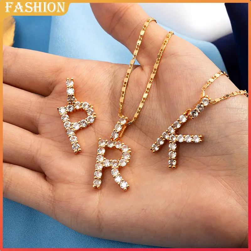 S-394 COD Kalung Huruf Trend Fashion Populer Aksesoris Wanita Premium gold perhiasan Titanium 1