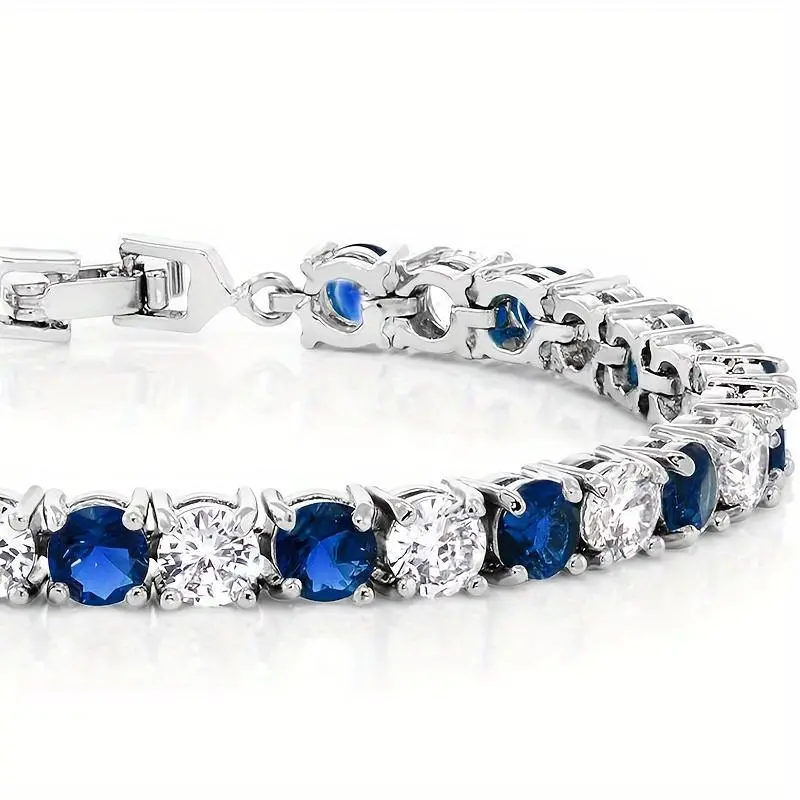 1pc Italian Luxury 925 Silver Moissanite Inlaid Bracelet, Designed By Italian Designers, Handmade, Perfect Anniversary Gift For Wife, Suitable For Various Occasions Like Banquets, Included Exquisite Jewelry Box 2
