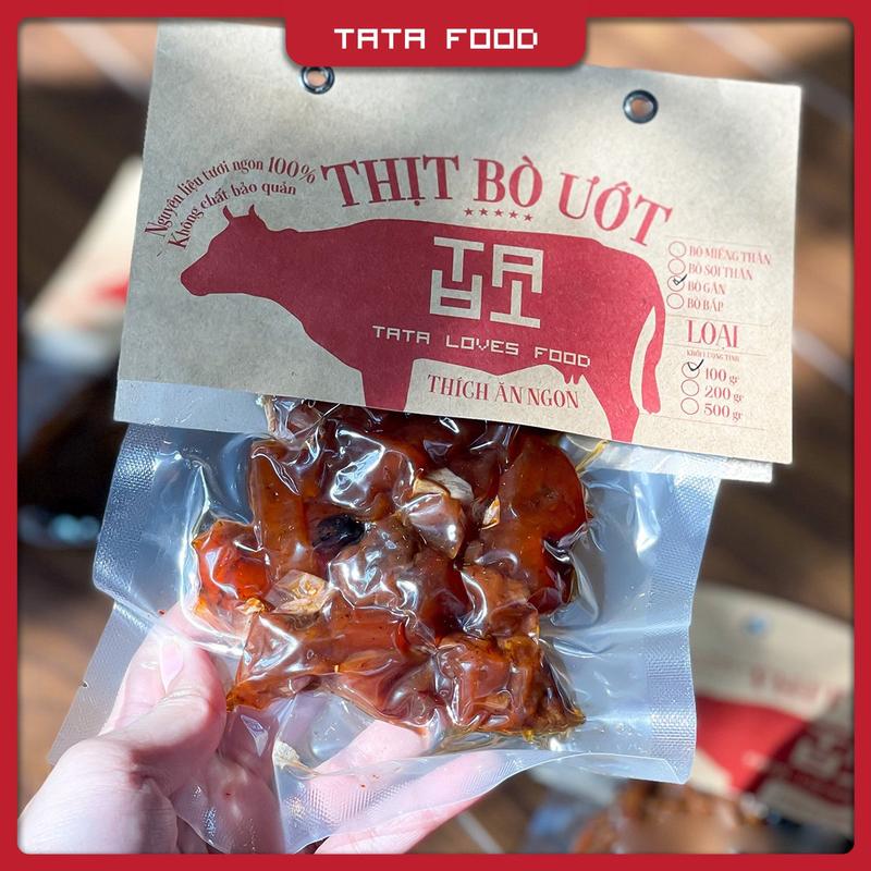 Khô bò gân ướt cháy tỏi 100g TATA Food đồ ăn vặt Hà Nội BGU1