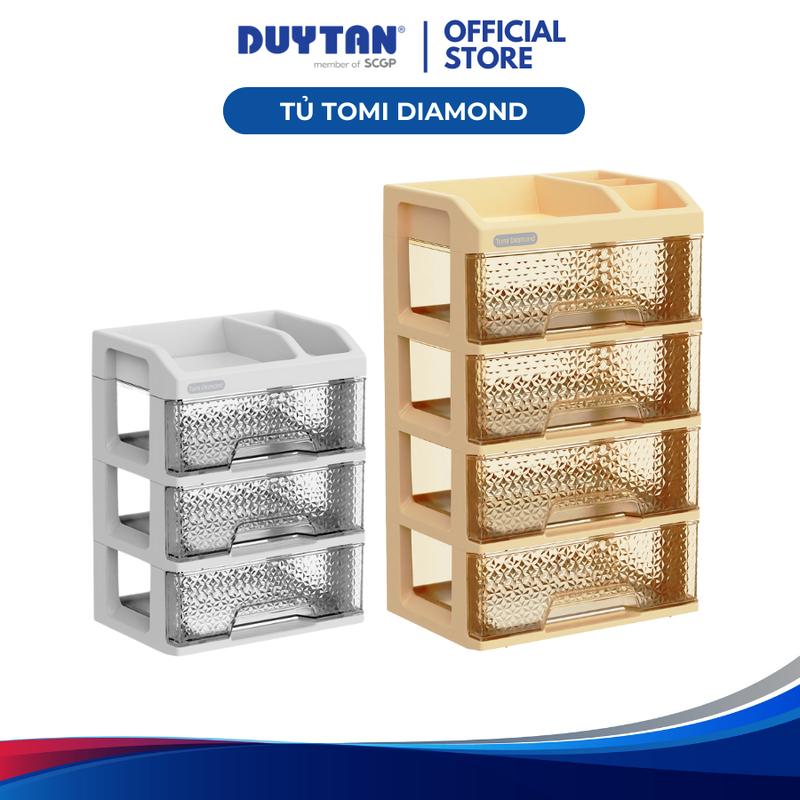 Tủ Tomi Diamond DUY TÂN nhựa PP, PET tủ mỹ phẩm, tủ văn phòng, mini để bàn tiện lợi