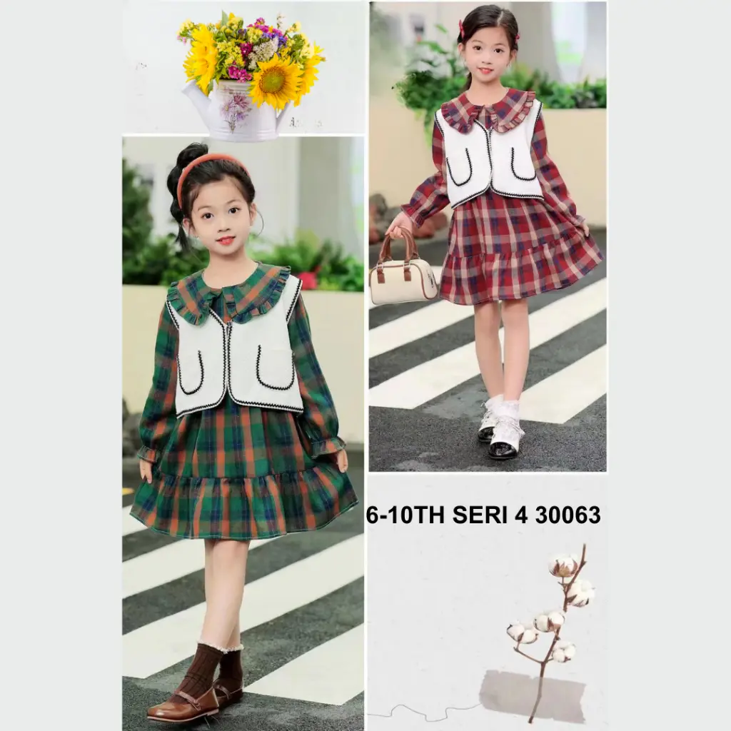 GROSIR ISI 4 POTONG! Hallo Anak Kecil Dress Anak Import Harga per 4 pcs