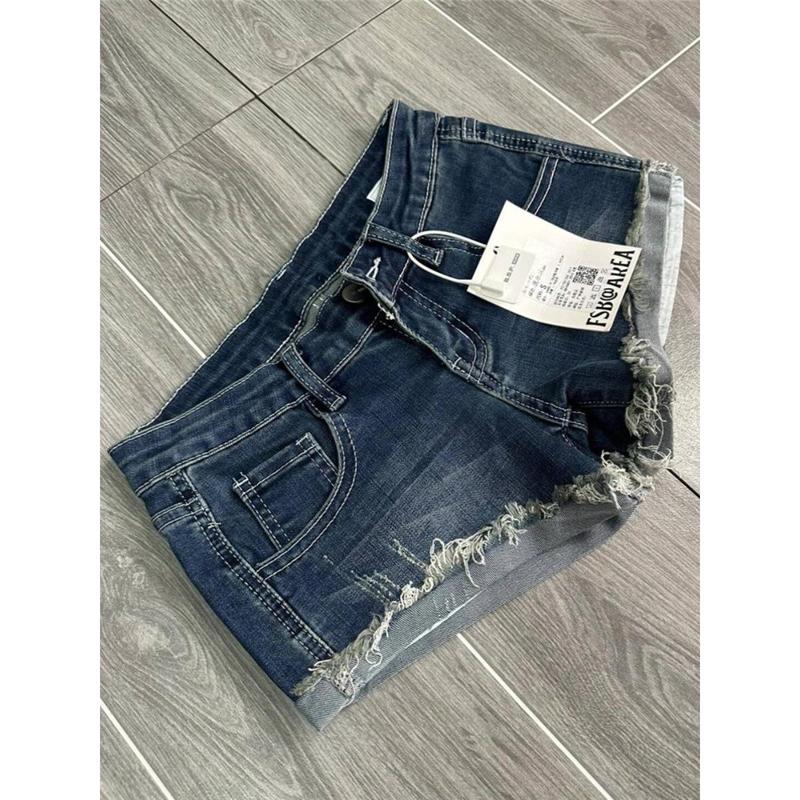 Quần Short Denim Cạp Thấp Phong Cách Cổ Điển Mỹ Siêu Ngắn, Dành Cho Nữ Mùa Hè, Mỏng Vừa Vặn, Bó Sát, Viền Cong, Chữ A Cô Gái Nóng Bỏng, Quần Hot, Năm 2025 0