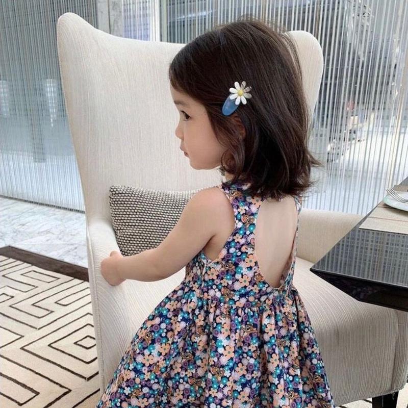 Váy Bé Gái, Bộ Sưu Tập Mới Mùa Hè 2023, Thiết Kế Hoa, Hở Lưng, Thích Hợp Cho Bé Gái, Kiểu Vest, Phong Cách Công Chúa, Váy Trẻ Em, Thời Trang 3