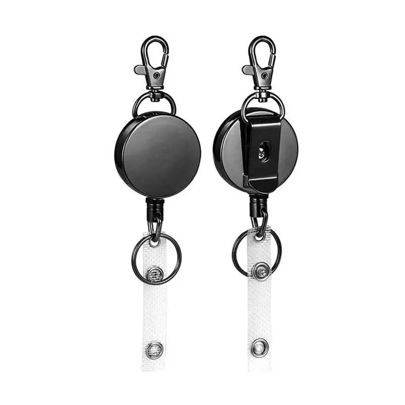 Retractable Keyring Strong Heavy Duty Key Chain Steel Belt Clips ...