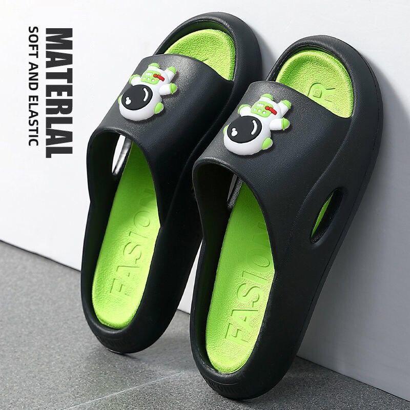 Cute Men Home Slippers Flops Women Soft Eva Thick Sole Slides Summer Sandals Couples Non Slip Bathroom Shoe 2