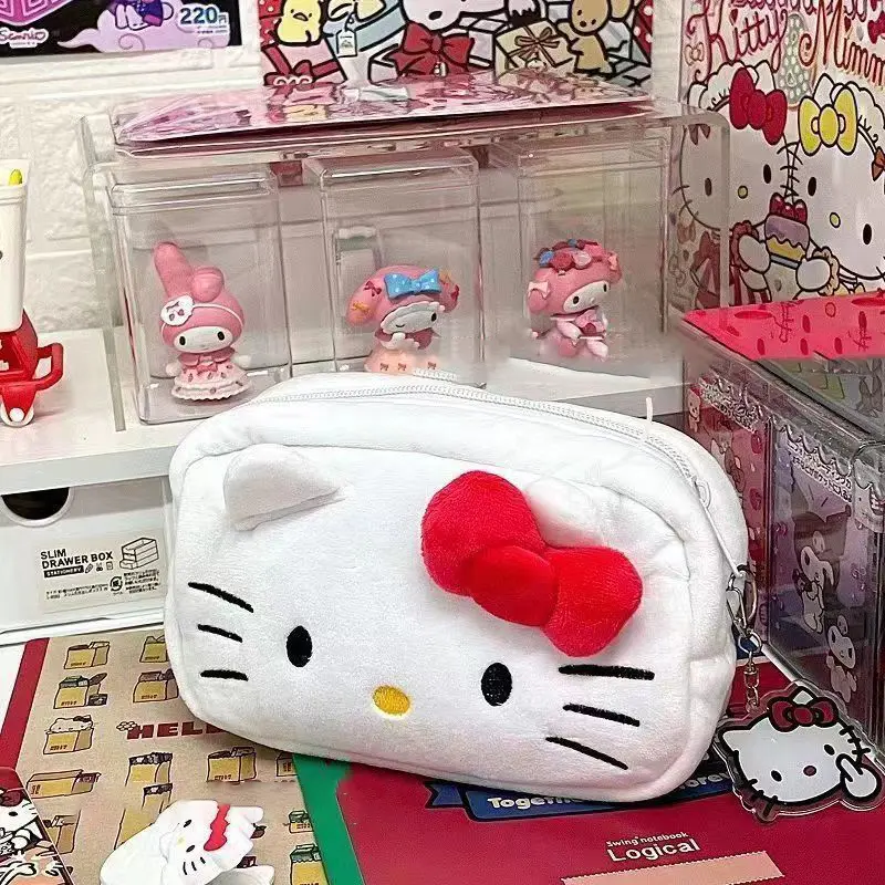 Hộp Đựng Bút Chì Nhồi Bông Hello Kitty Mèo, Thiết Kế Dễ Thương Sanrio, Cinnamoroll, Túi Đựng Mỹ Phẩm Trang Điểm, Dành Cho Bé Gái, Người Sắp Xếp, Văn Phòng Phẩm, Túi Đựng Đồ Du Lịch 7