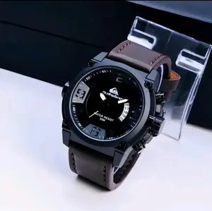 COD!!!JAM TANGAN PRIA TALI KULIT PREMIUM TANGGAL AKTIF FREE BOX DAN BATERAI CADANGAN Quartz Watch