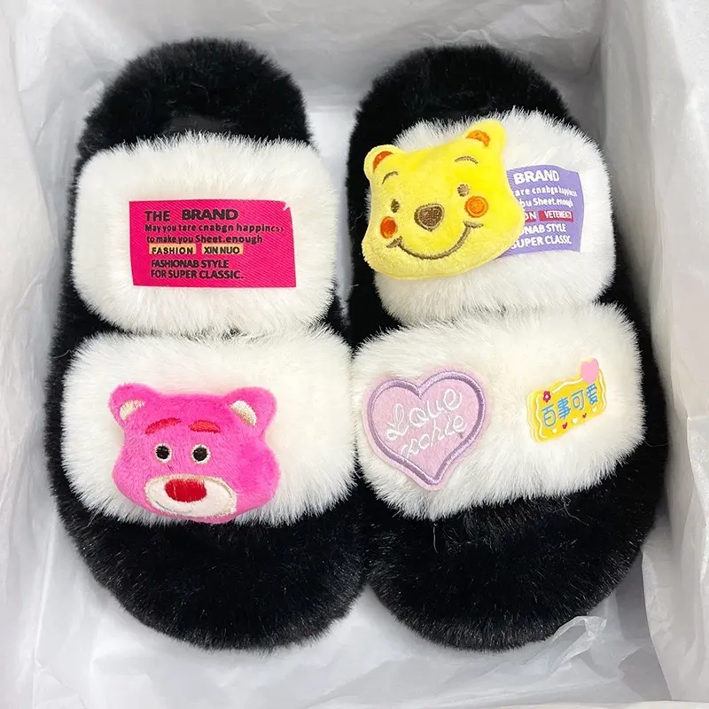 DÉP LÔNG 2QUAI NGANG MIX MÀU GẤU POOH SIU XINH CHO CÁC NÀNG 1