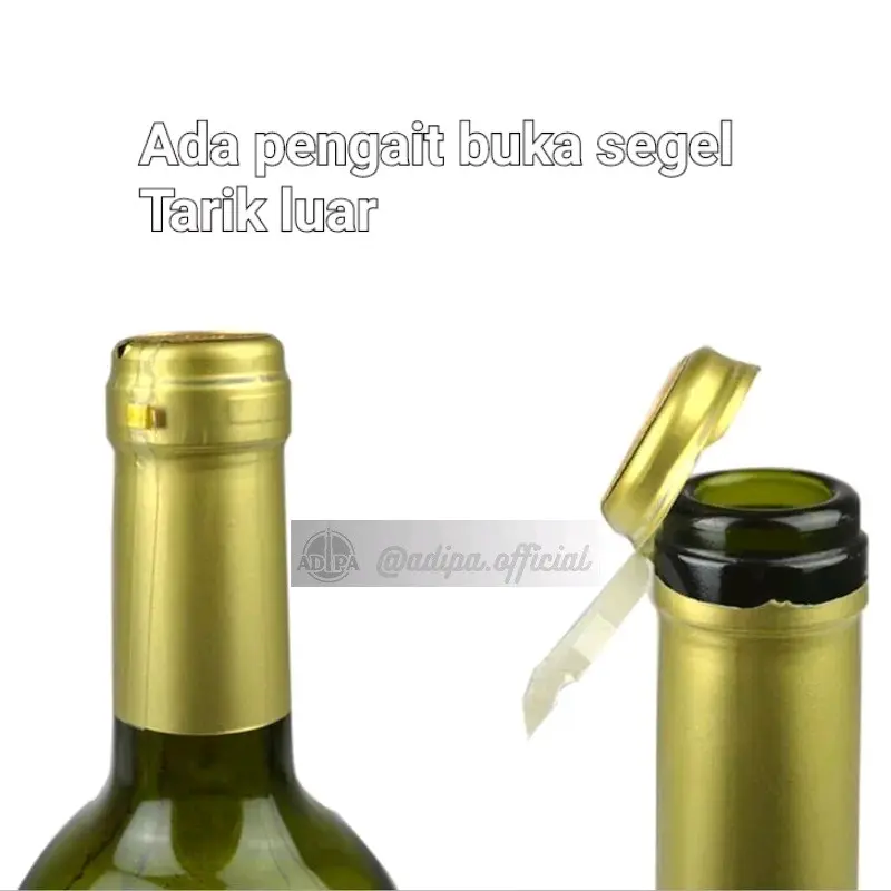 ADIPA - [10 pcs] Segel Top Anggur dan Polos Segel Botol Wine PVC Shrink Film Wine Bottle Plastik Tutup Bottle 32mm 30mm Botol Kaca Plastik Heat Shrink PVC Mewah Tebal Model Kapsul Penutup Plastik