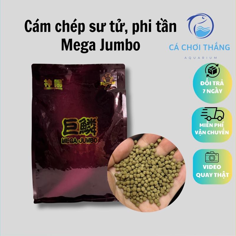 Cám chép sư tử, phi tần Mega Jumbo ( Hạt nổi 2mm)- Hỗ trợ tăng body và kích vây dài đẹp, cung cấp dinh dưỡng toàn diện cho cá