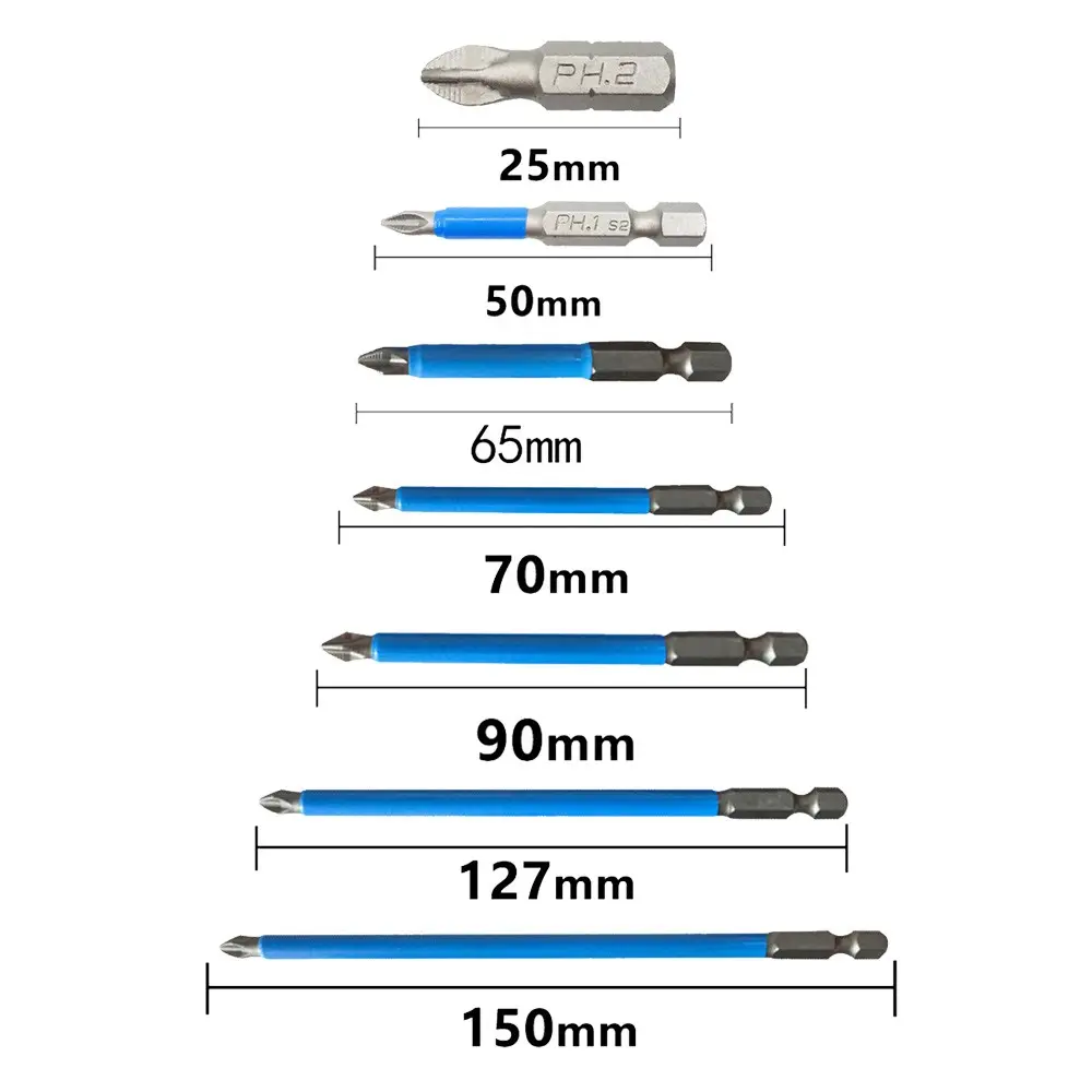 Magnetic Electric Drill Non-Slip Screwdriver Bit Head PH2 Cross Hand Tool