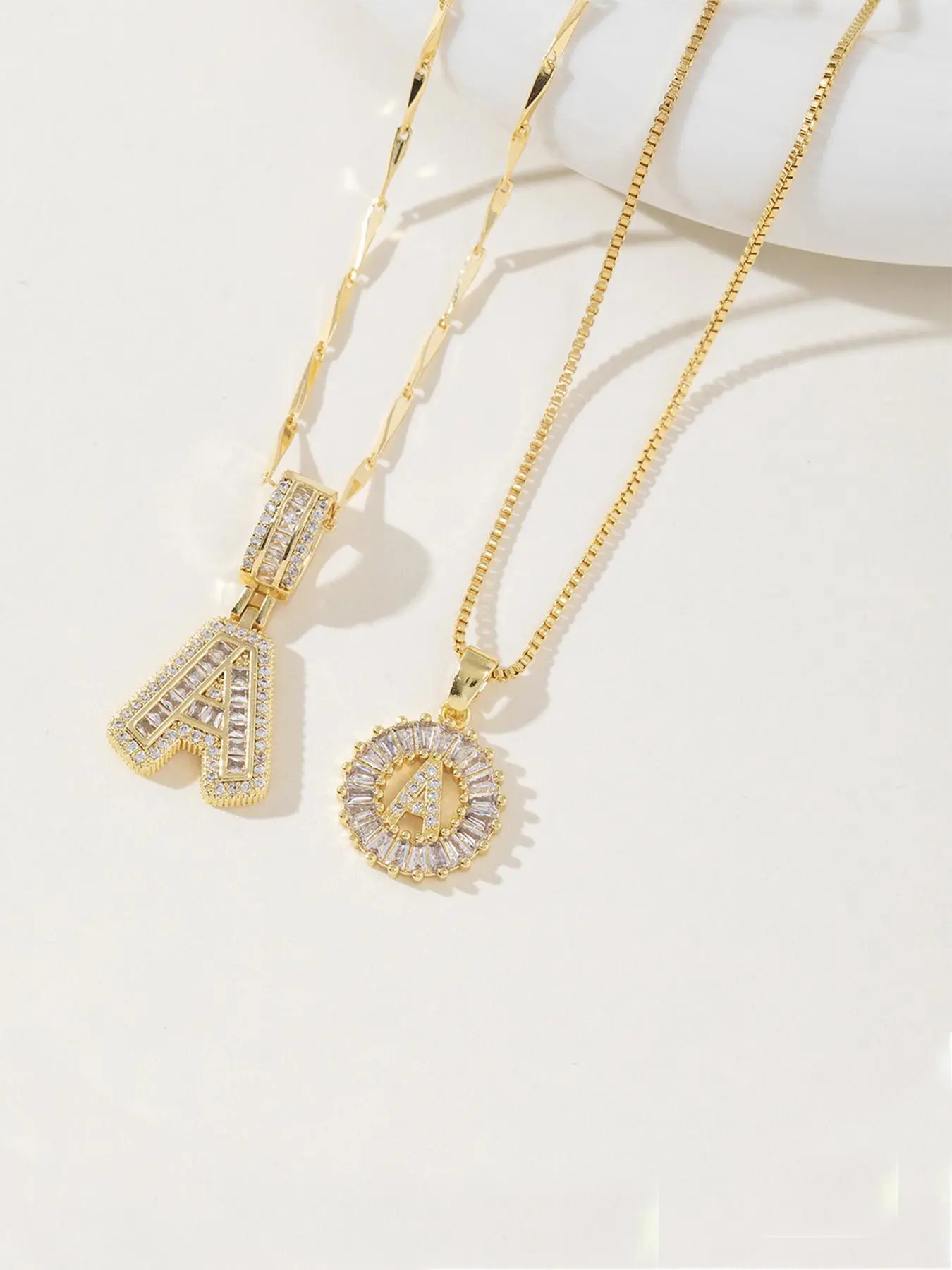 Artificial Gemstone Letter Pendant Necklace & Chain Necklace, Fashion Jewelry for Party, Daily Clothing Decor, Trendy All-match & Exquisite Jewelry for Birthday Gift