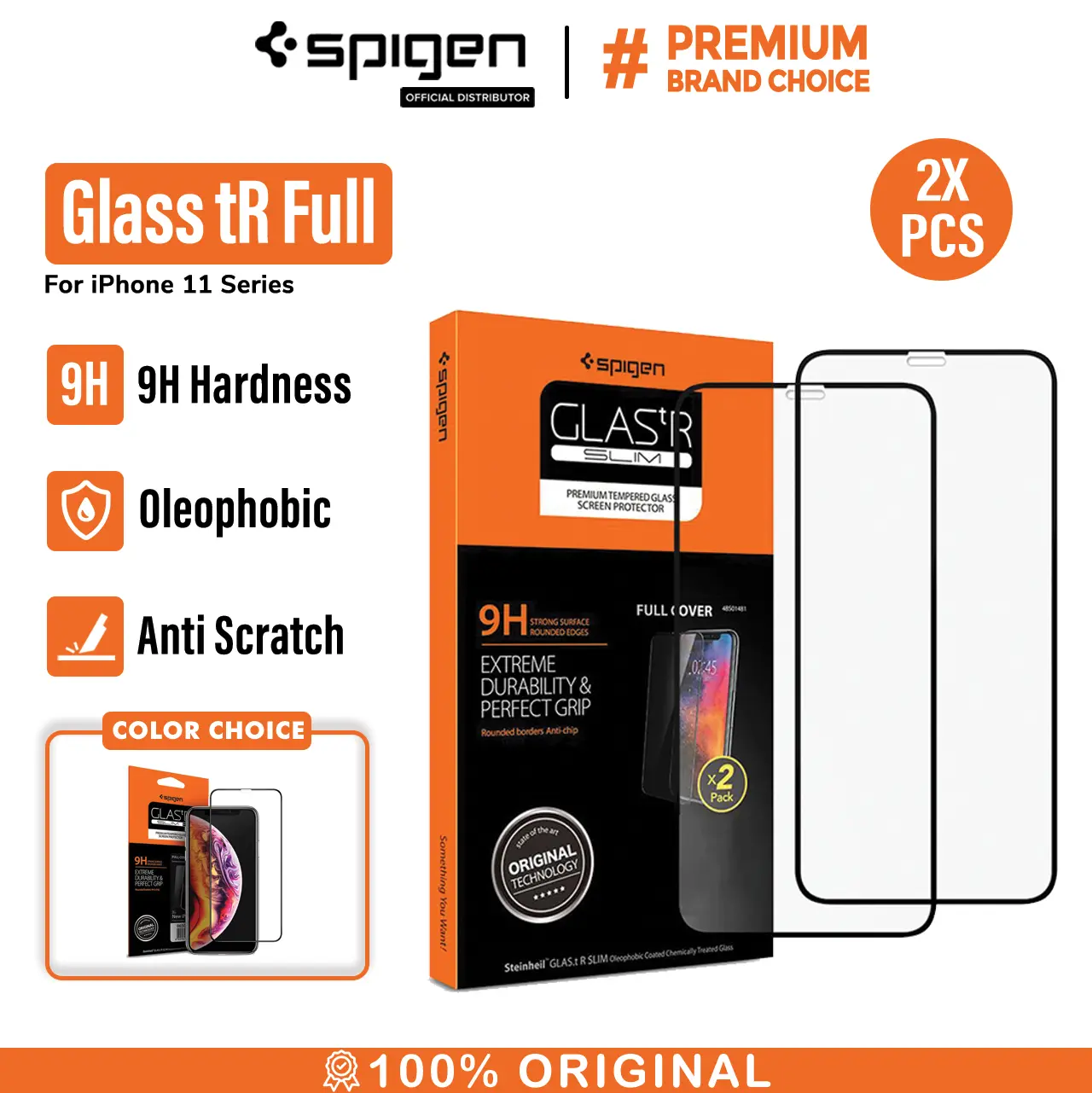 Tempered Glass for iPhone 11 / Pro / Max / XS Max / XS / XR X Spigen Full Cover