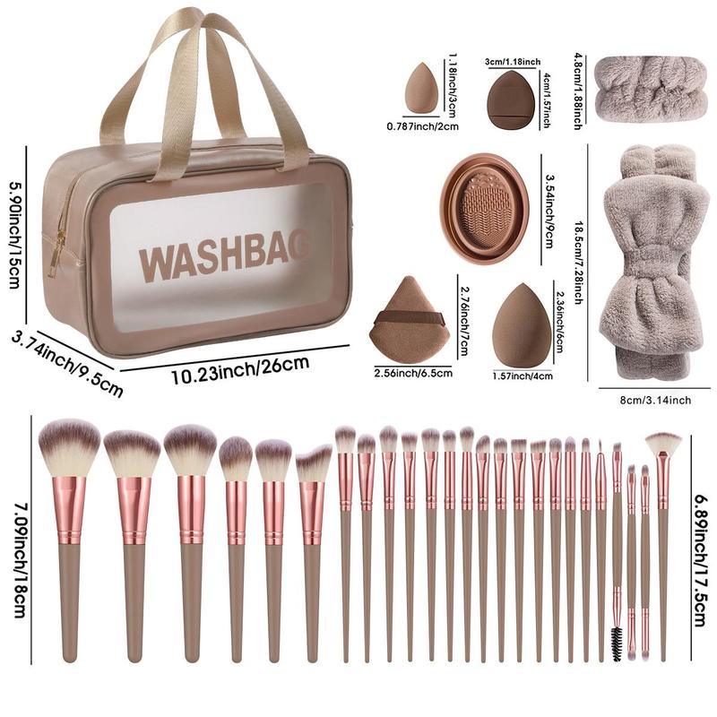 Makeup Tool Set, 42pcs/set Makeup Brush & Bag & Headband & Puff & Wristband & Sponge & Cleaning Bowl, Professional Makeup Tools for Women 1