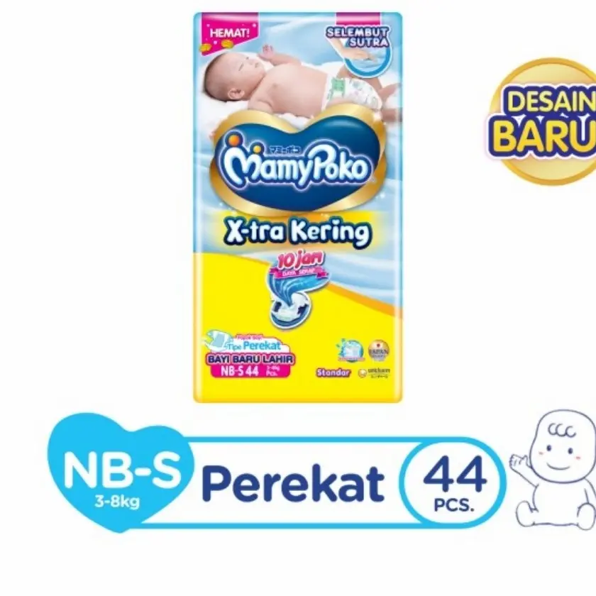 MAMYPOKO Pants Popok Extra Dry NB-S44/M34/L30/XL26/XXL24 Bayi