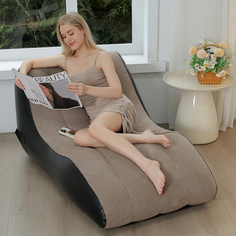 Product Introduction of Lazy Inflatable Sofa Foldable Recliner Outdoor Sofa with Footrest Combination Lazy Sofa Flocked Sofa 2