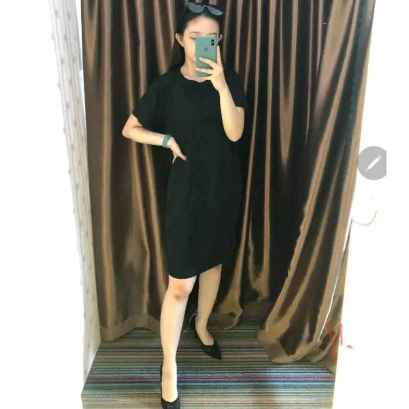 dress kaos polos hitam 2