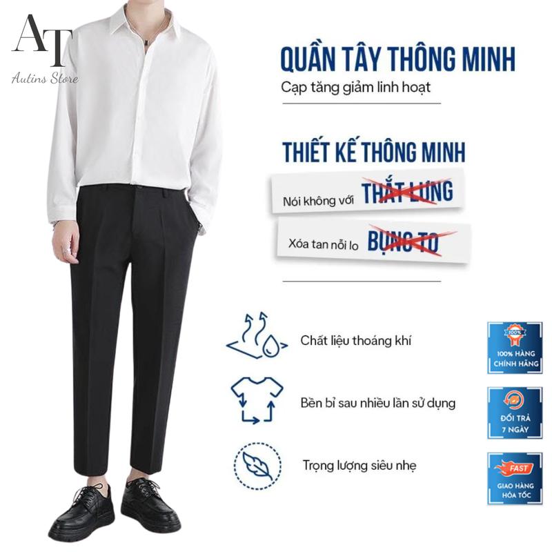  Quần Âu Sidetab Điều Chỉnh Độ Rộng Vòng Eo Form Dáng Baggy Phong Cách Hàn Quốc 