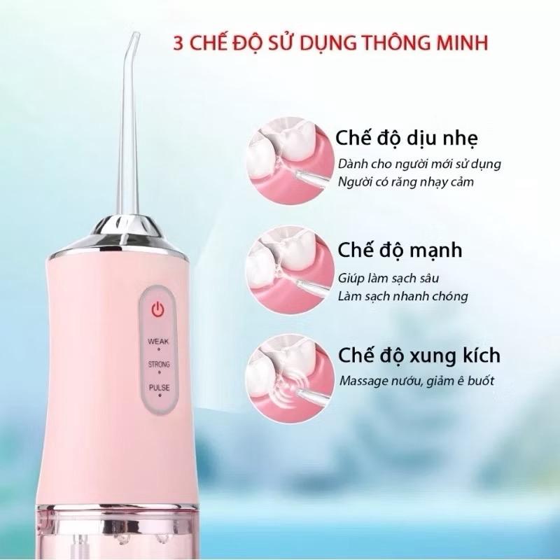 Máy Tăm Nước Du Lịch Tiện Lợi 4 đầu thay thế - Bản Quốc Tế Chuẩn Nha Sĩ Khuyên Dùng Mẫu Mới 2025 massage