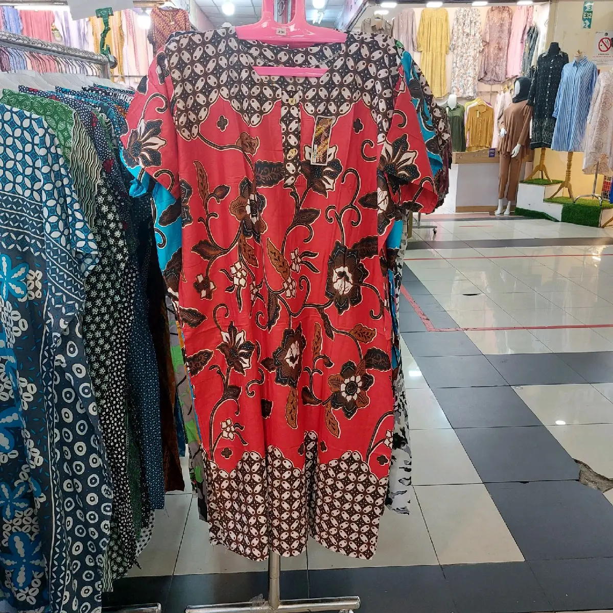 daster lengan pendek bunga mekar