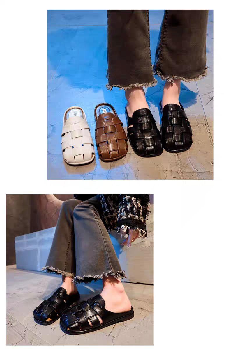 Product Introduction of 2024 Popular Roman Sandals Women's 2024 New Spring and Summer Toe Box for Outdoors Pumps Half Slippers Women's Slip-on Mules Shoes 12