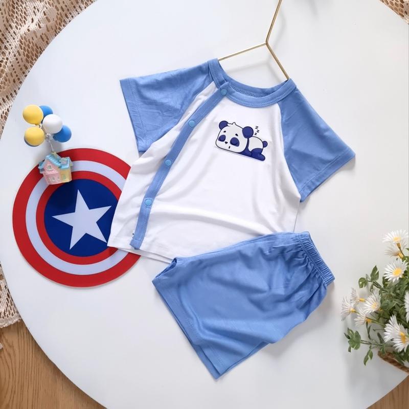 Bộ cộc thun lụa mùa hè Bunny cho bé trai - bé gái 3-10kg 6