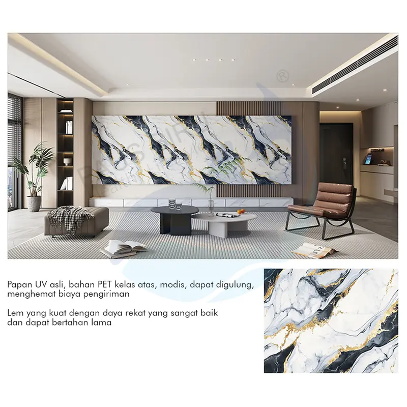 Wallpaper Dinding Motif Marble Roll  120 x 280cm Sticker Kamar Dekorasi PET  Panjang 2.8 Meter A58 3