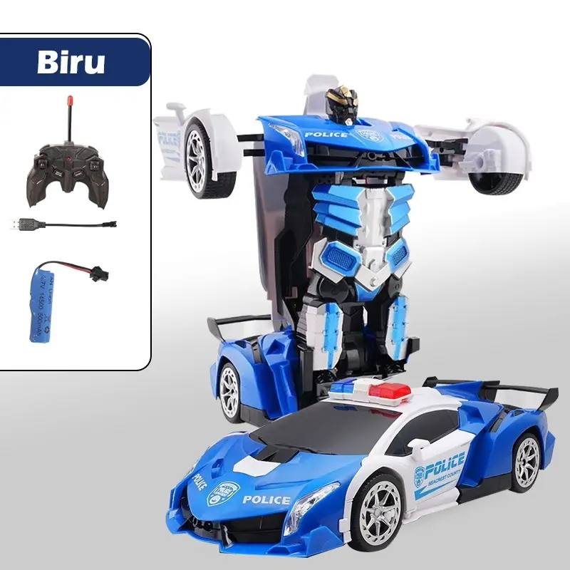 Mainan Mobil Remote Control Transformasi Robot, Rechargeable - Hadiah Ulang Tahun Anak Laki-Laki Toys mobile rc  bus  remote  control 8