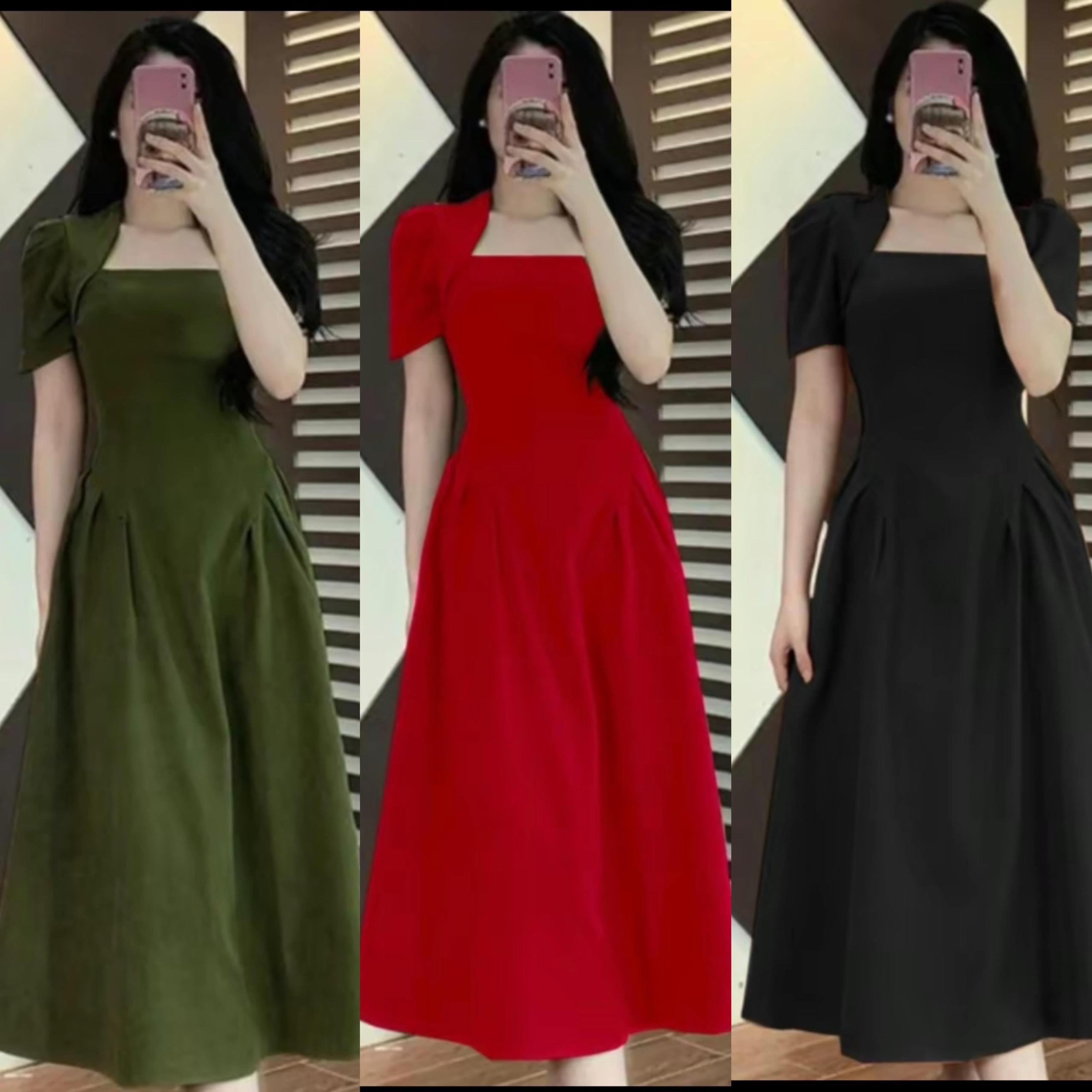 Đầm Thời Trang Bigsize Thiết Kế Siêu Xinh Cho Các Nàng Nữ Dress Cotton Váy Women Voan Đen - A.1020