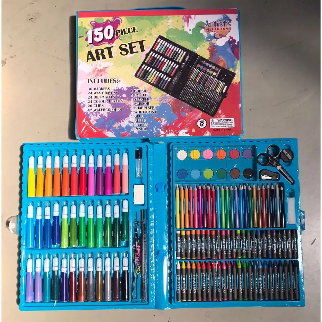 CRAYON ART COLOURING SET ISI 150 PCS  ALAT MELUKIS DAN MEWARNAI ANAK  KRAYON WARNA