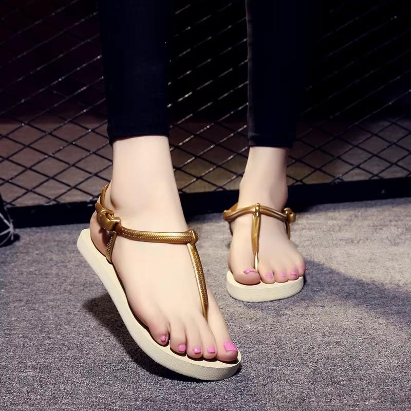 Summer Women's Sandals Outdoor Beach Flip Flops Sandals Student Fashion Flat Bottom Simple Light Weight Girls Casual Sandal 4
