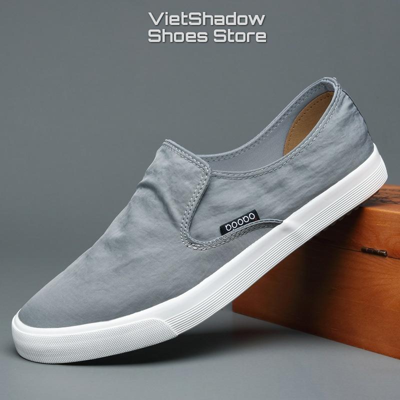 Giày lười Slip on vải nam cao cấp BAODA chất liệu vải gió thoáng khí đế cao su chống trơn - Mã 20042