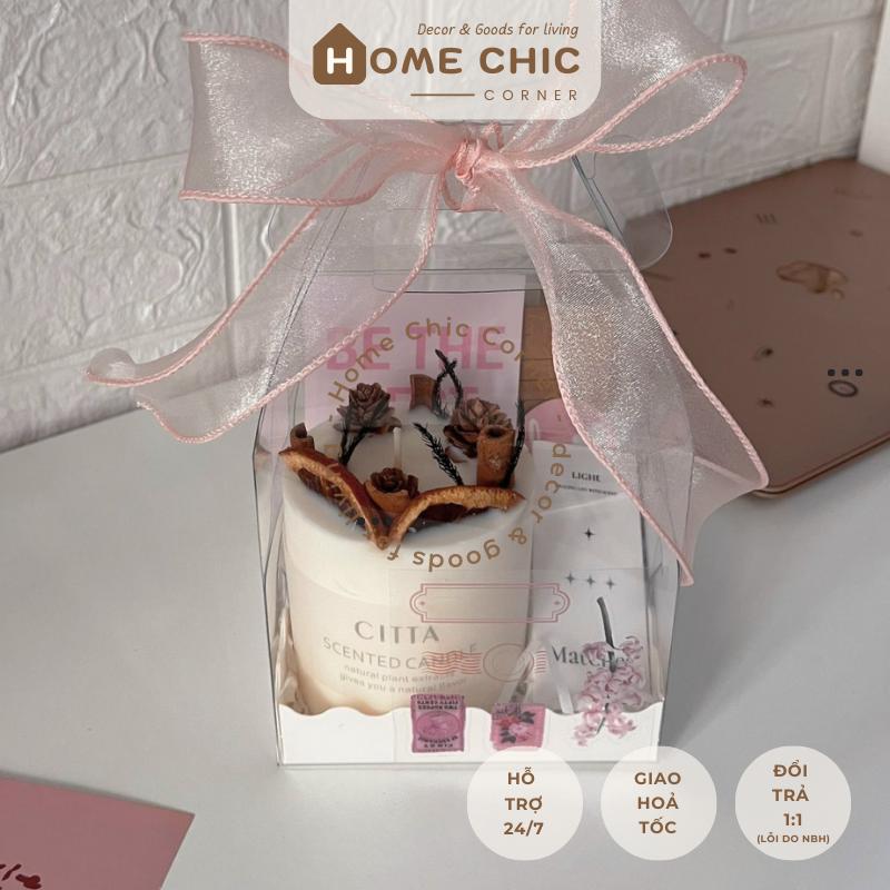 [SET QUÀ TỰ LÀM DYI] Hộp quà Soyam by Citta nến thơm dễ thương, quà tặng sinh nhật, kỉ niệm, valentine, tặng người yêu, đủ màu và gói theo yêu cầu | Home Chic Corner