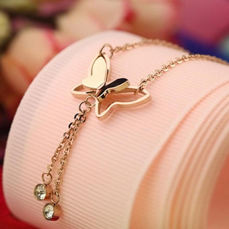 Product Introduction of Trang Trí Bàn Chân Đi Biển, Mặt Dây Chuyền Bướm Rỗng Phong Cách Thủ Công Với Dây Chuyền, L6J4 31