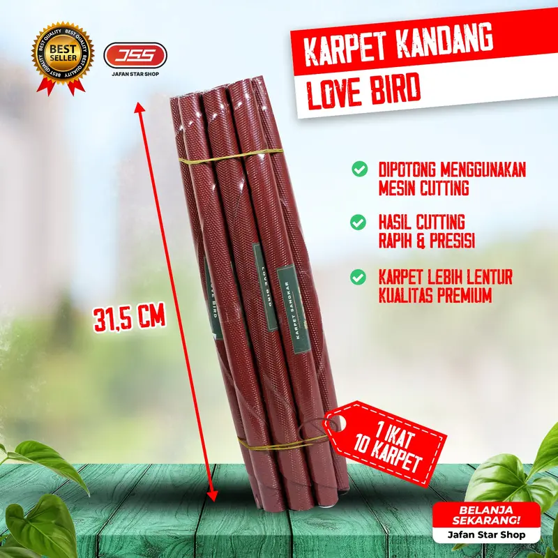 MASTER GROSIR Karpet Lovebird 1 Pack Isi 10 pcs Alas Tebok Sangkar Kandang Burung Love bird 1