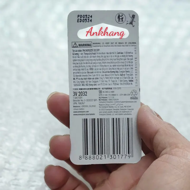 Pin CR2032 / CR 2032 3V Lithium Energizer chuyên dùng cho smartkey ô tô, xe máy - Hàng chính hãng Đèn Titan 1